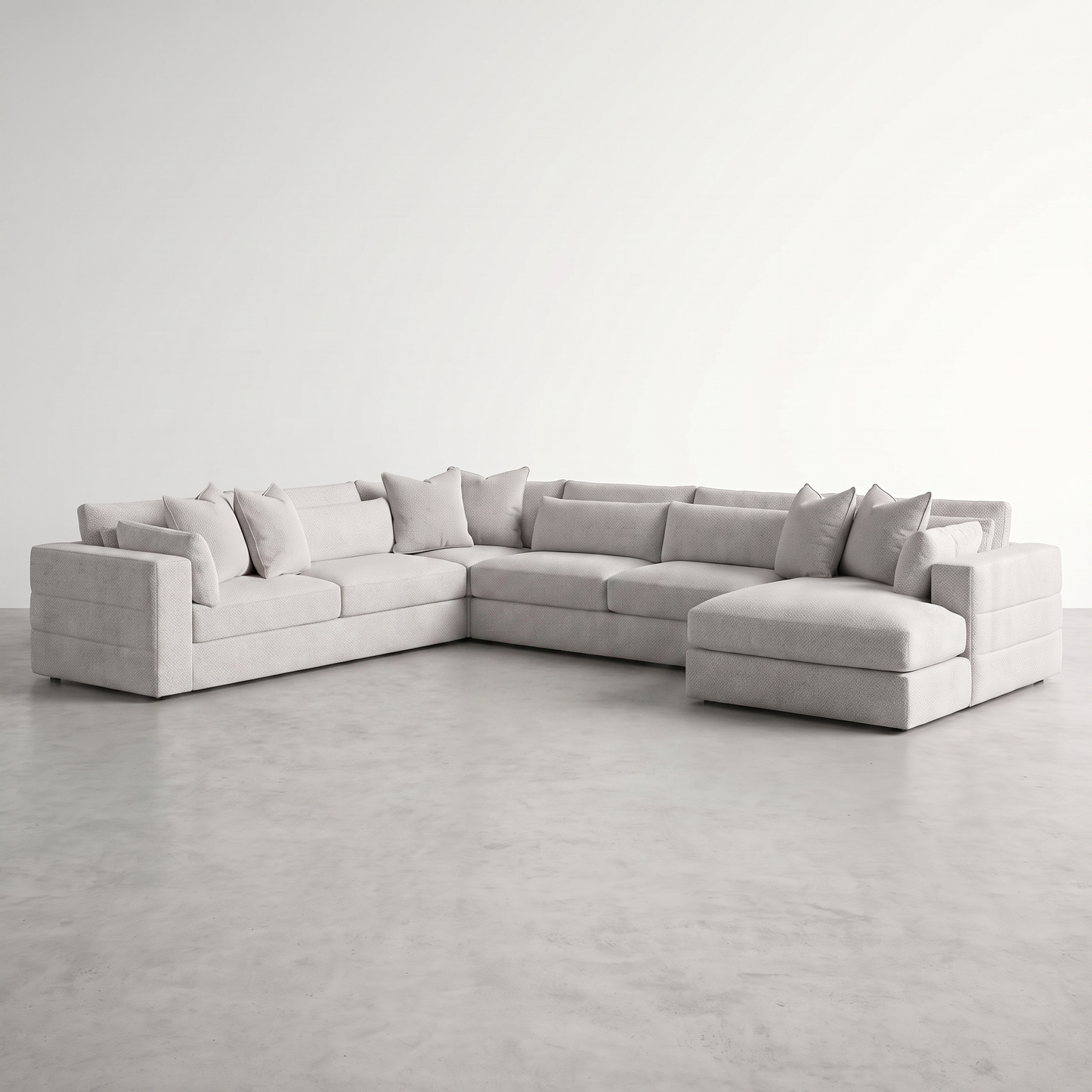 HAMPTON — Modulaire avec méridienne greige - 6 morceaux