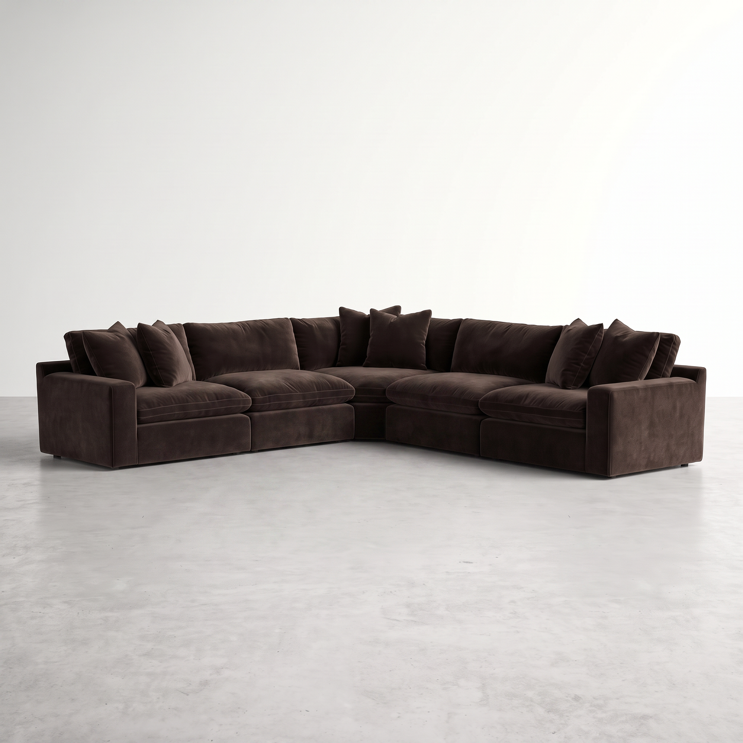 MILANO — Sectionnel modulaire en velours - 5 morceaux