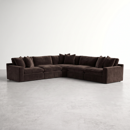 MILANO — Sectionnel modulaire en velours - 5 morceaux