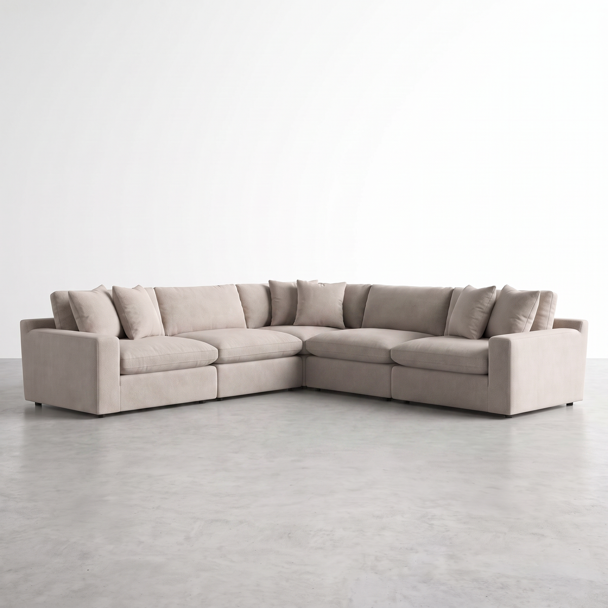 MILANO — Sectionnel modulaire effet velours - 5 morceaux – Modulaire, Brun ou sable | Meubles KREOR Gatineau