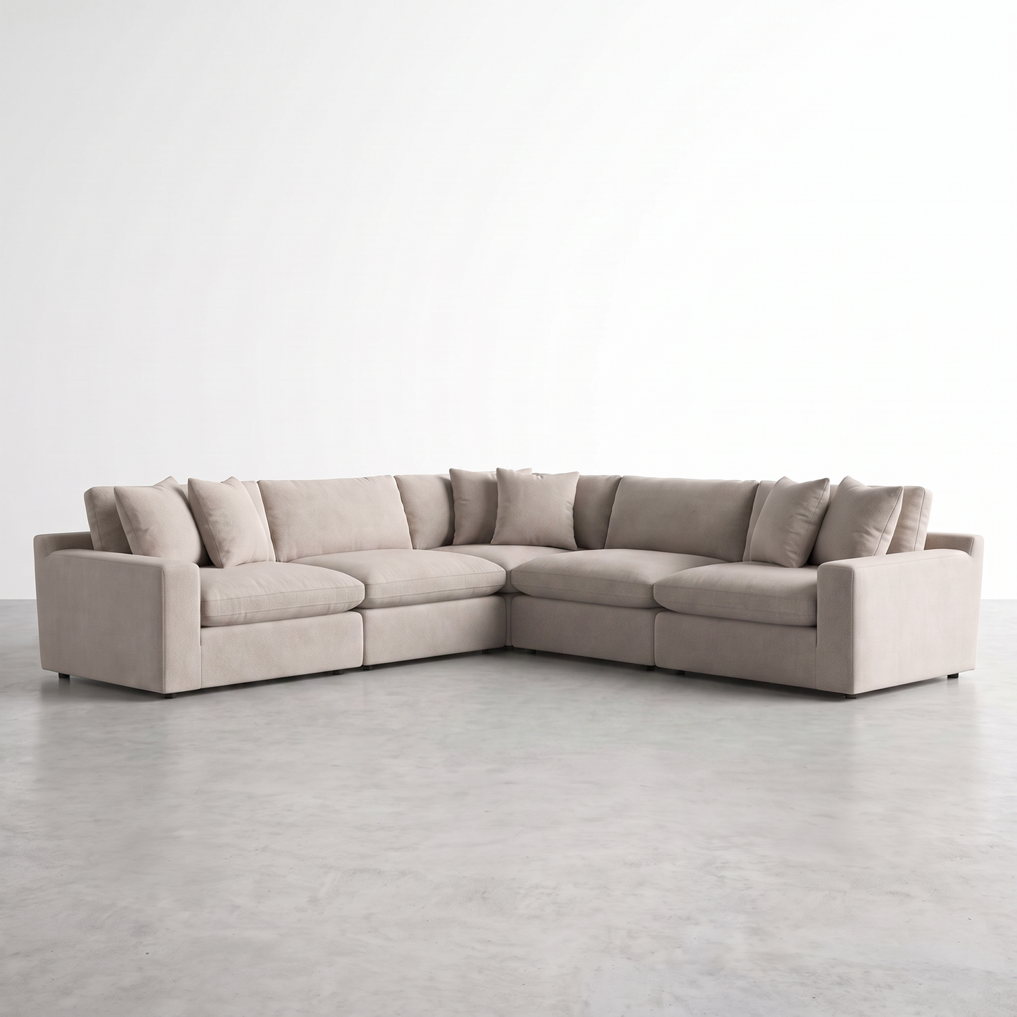 MILANO — Sectionnel modulaire en velours - 5 morceaux