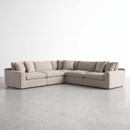MILANO — Sectionnel modulaire en velours - 5 morceaux