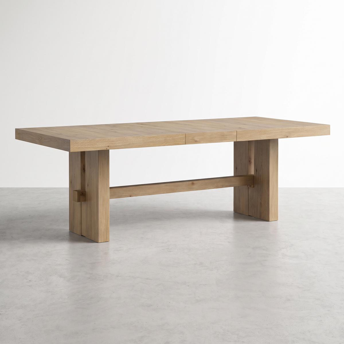 NEW YORK - Table de salle à manger en bois franc massif extensible brun clair – Table, Beige | Meubles KREOR Gatineau