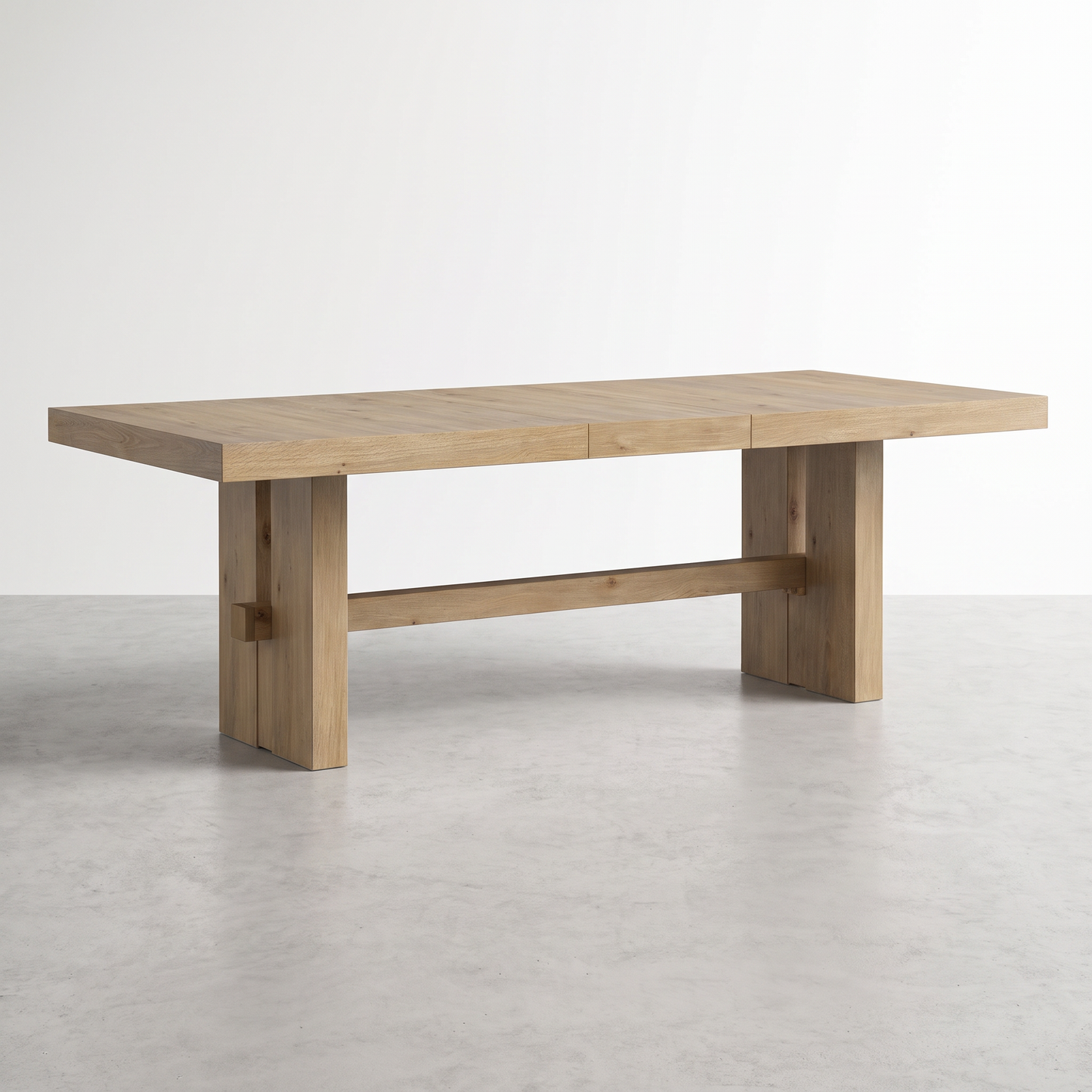 NEW YORK - Table de salle à manger en bois franc massif extensible brun clair