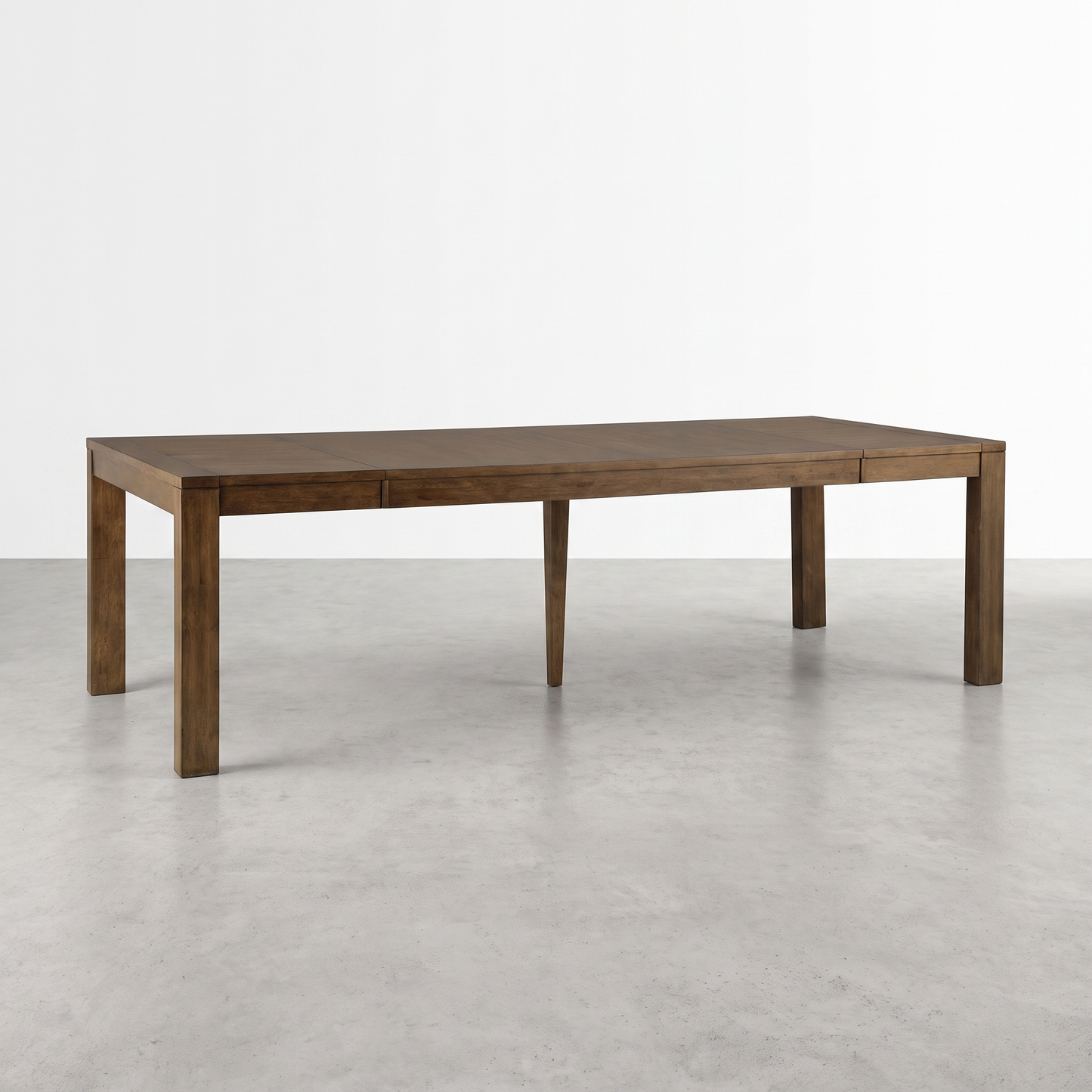 OHIO - Table de salle à manger en bois franc massif extensible brun