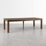 OHIO - Table de salle à manger en bois franc massif extensible brun