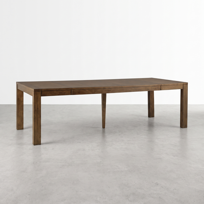 OHIO - Table de salle à manger en bois franc massif extensible brun