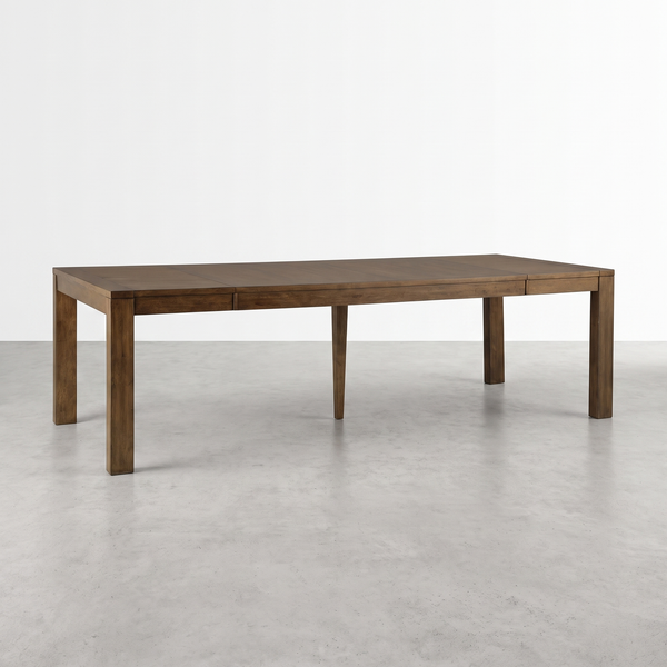 OHIO - Table de salle à manger en bois franc massif extensible brun