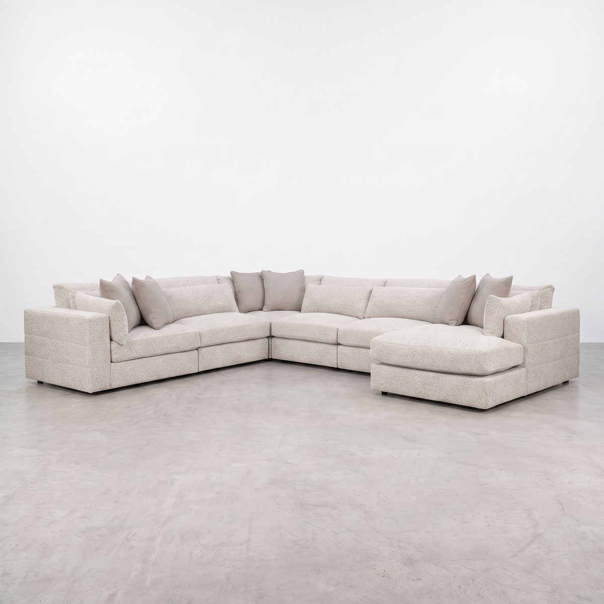 HAMPTON — Modulaire avec méridienne - 6 morceaux – Modulaire, Greige | Meubles KREOR Gatineau