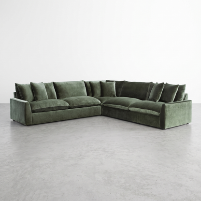 SAVANNAH - Divan sectionnel tissus vert