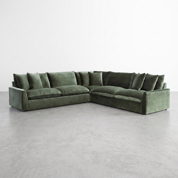 SAVANNAH - Divan sectionnel tissus vert