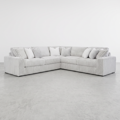 CLARA - Divan sectionnel nuage gris pâle - 5 places