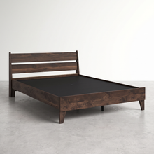 SAM - Base de lit noyer avec tête de lit – Lit, Brun | Meubles KREOR Gatineau