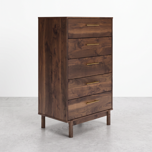 SAM - Commode noyer 5 tiroirs