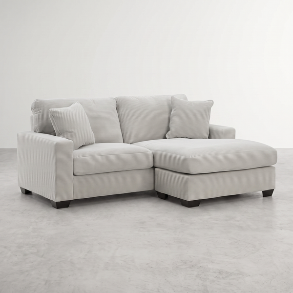 ALABAMA - Sectionnel avec chaise longue à droite en tissus côtelé