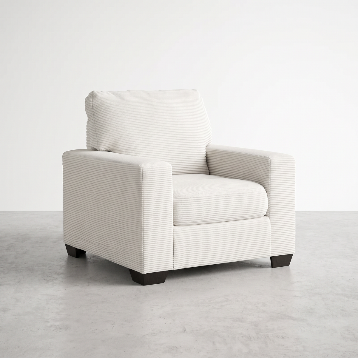 ALABAMA - Fauteuil en tissus côtelé – Fauteuil, Gris ou ivoire | Meubles KREOR Gatineau