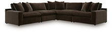 MILANO — Sectionnel modulaire effet velours - 5 morceaux – Modulaire, Brun ou sable | Meubles KREOR Gatineau
