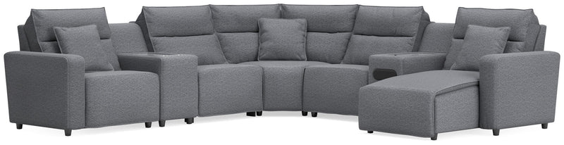 MAVERICK — Sectionnel modulaire cinéma maison avec 3 places inclinables - 7 morceaux