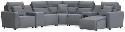 MAVERICK — Sectionnel modulaire cinéma maison avec 3 places inclinables - 7 morceaux