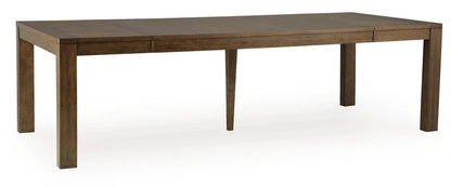 OHIO - Table de salle à manger en bois franc massif extensible brun