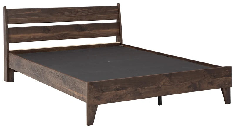 SAM - Base de lit noyer avec tête de lit – Lit, Brun | Meubles KREOR Gatineau