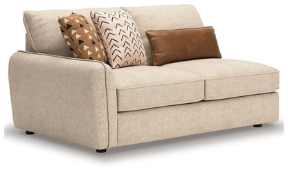 EMMA - Divan sectionnel en tissus sable - 5 ou 6 places