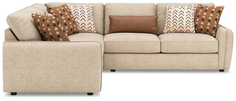 EMMA - Divan sectionnel en tissus sable - 5 ou 6 places