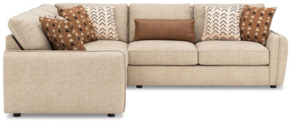 EMMA - Divan sectionnel en tissus sable - 5 ou 6 places