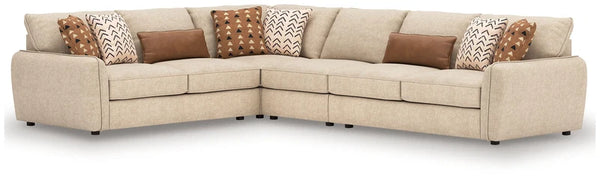 EMMA - Divan sectionnel en tissus sable - 5 ou 6 places